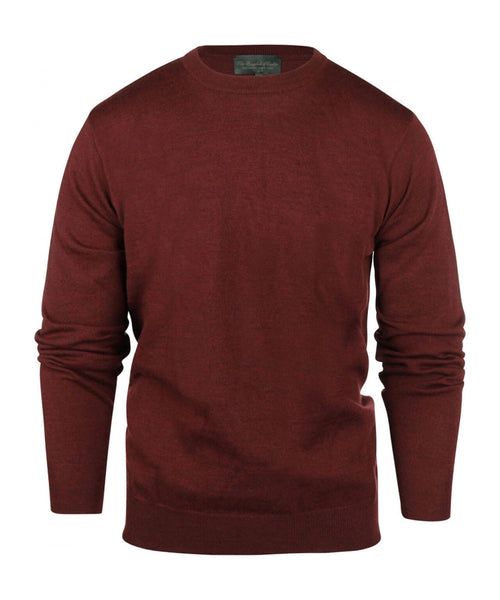 Merino wool round neck sweater | Bordeaux