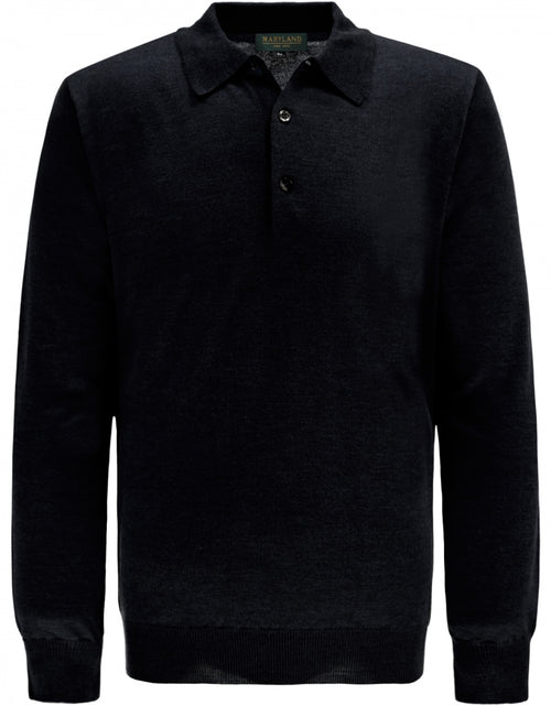 Pullover polo merino wol | Zwart