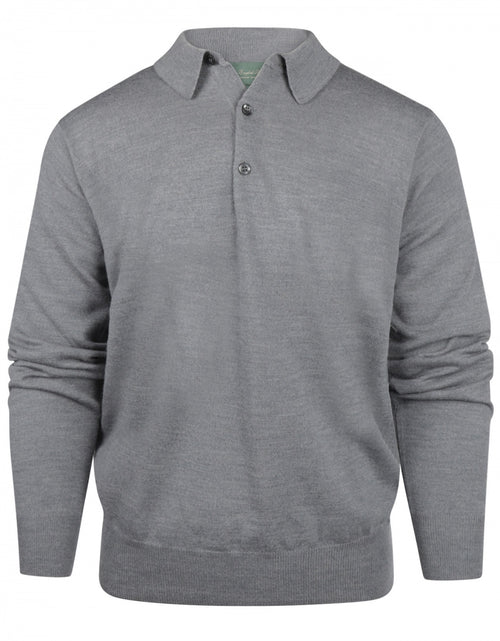 Pullover polo merino wol | Midden Grijs