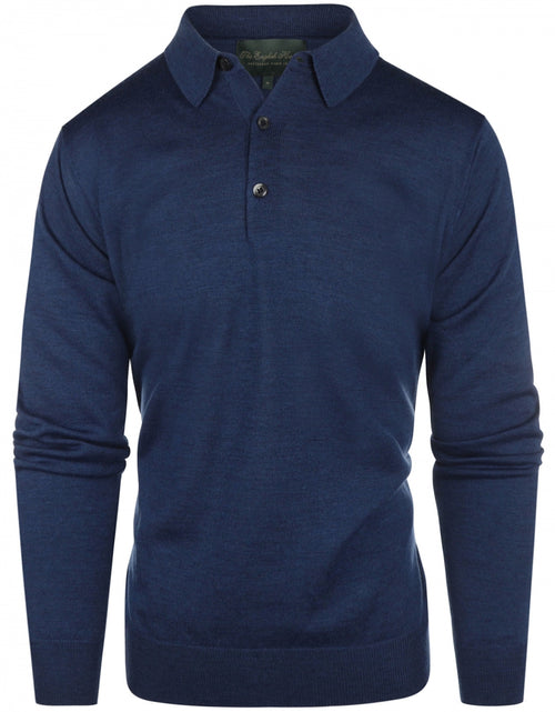 Pullover polo merino wol | Blauw