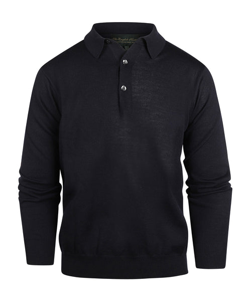 Pullover polo merino wol | Navy