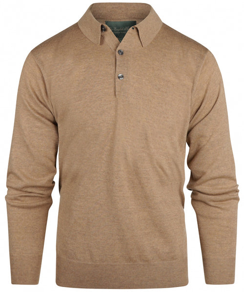 Pullover polo merino wol | Bruin