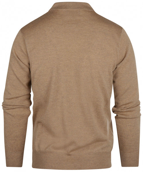 Pullover polo merino wol | Bruin