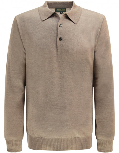 Pullover polo merino wol | Donker Beige