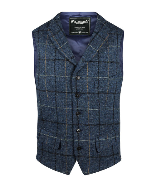 Harris Tweed Gilet | Blue