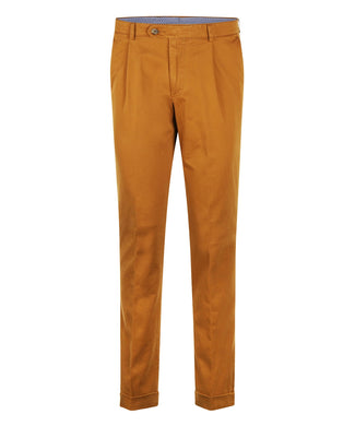 Blackpool Trousers Pleated with Turn-Up | Brown