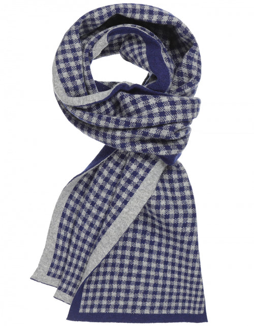 Scarf Geelong Check Lambswool | Blue