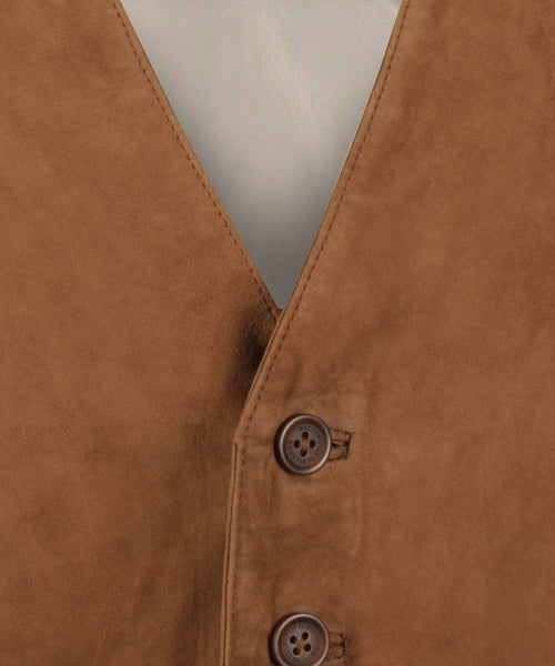 Gilet Suede | Bruin