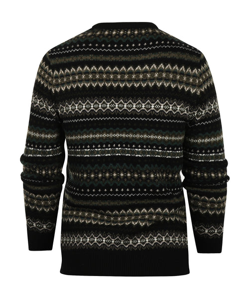 Barbour Pullover Fairisle Ronde Hals | Zwart