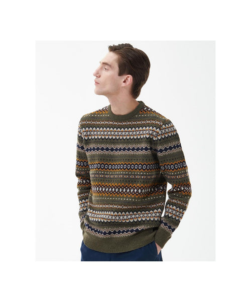 Barbour Pullover Fairisle Ronde Hals | Groen