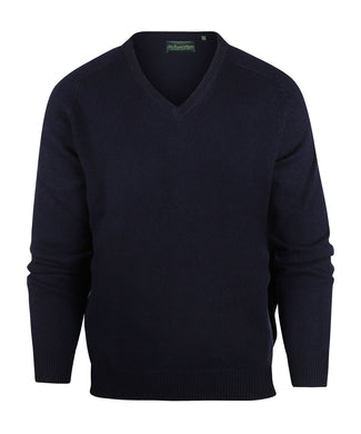 Pullover klassiek Lamswol v-hals | Navy Blauw