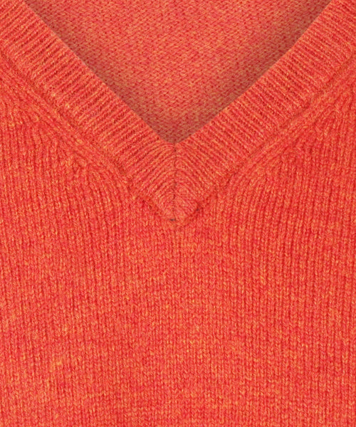 Pullover klassiek Lamswol v-hals | Rood