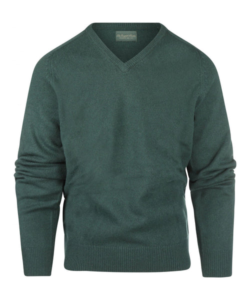 Classic Lambswool v-neck sweater | Green