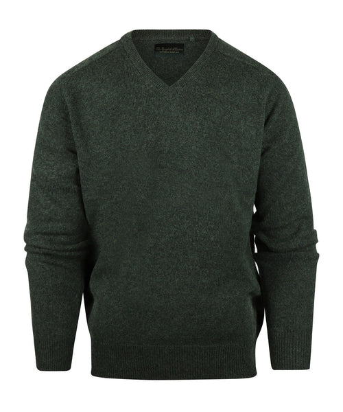 Pullover klassiek Lamswol v-hals | Groen