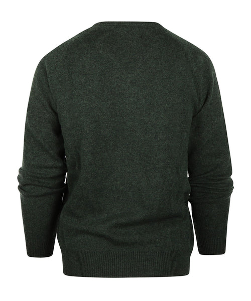 Pullover klassiek Lamswol v-hals | Groen