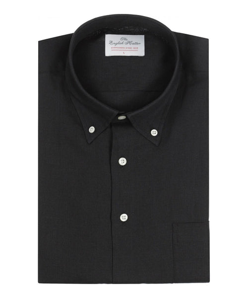 Shirt linen long sleeves | Black