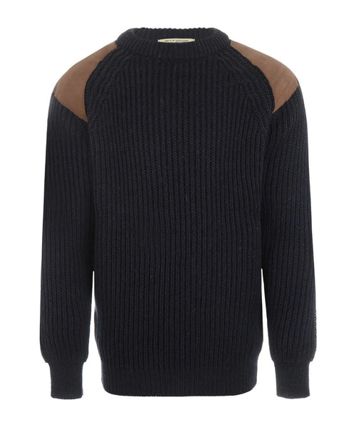 Swaledale Wool Crew Neck Sweater | Navy Blue