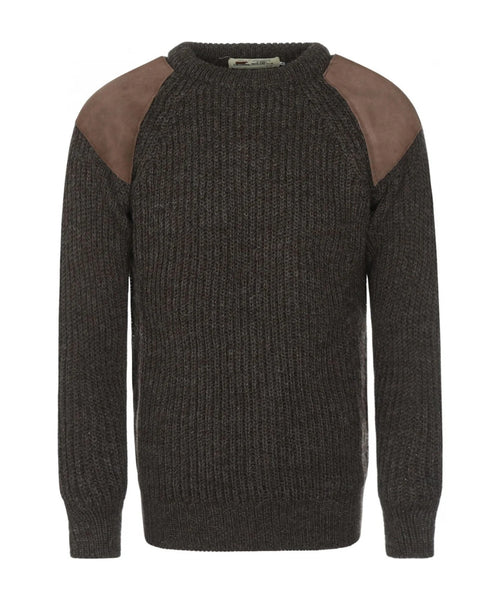 Swaledale Wool Crew Neck Sweater | Brown