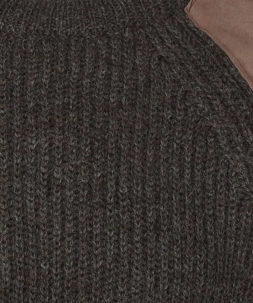 Swaledale Wool Crew Neck Sweater | Brown