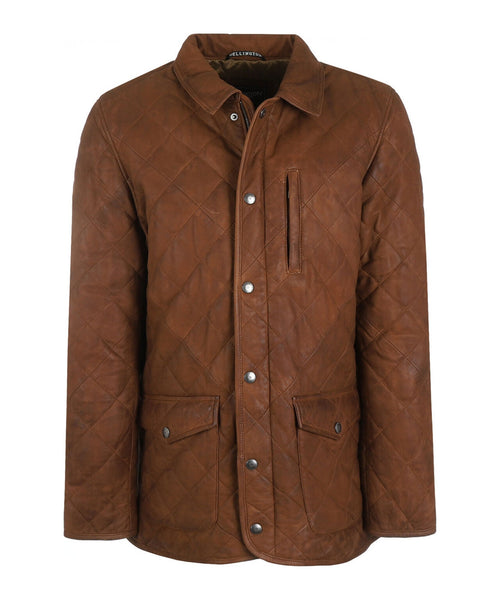Quilted Jacket Leather | Brown