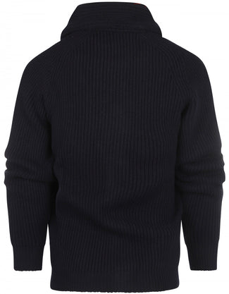 William Lockie Button Cardigan Shawl Collar | Navy