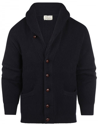 William Lockie Button Cardigan Shawl Collar | Navy