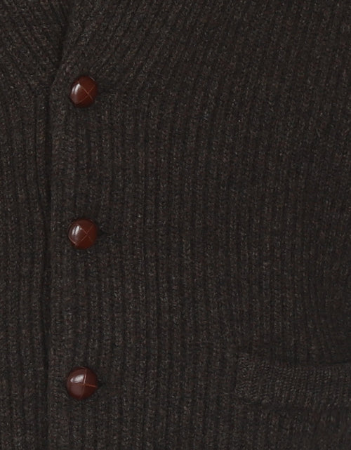 William Lockie Knoop Vest Sjaalkraag | Cocoa