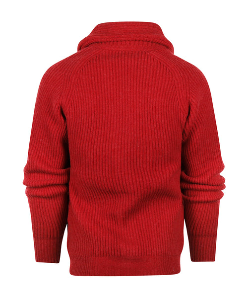 William Lockie Button Cardigan Shawl Collar | Poppy Melange