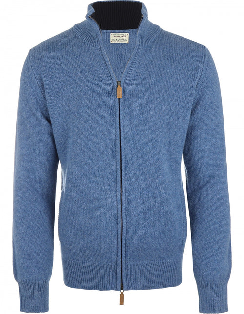 William Lockie Rits Vest Lamswol | Blauw