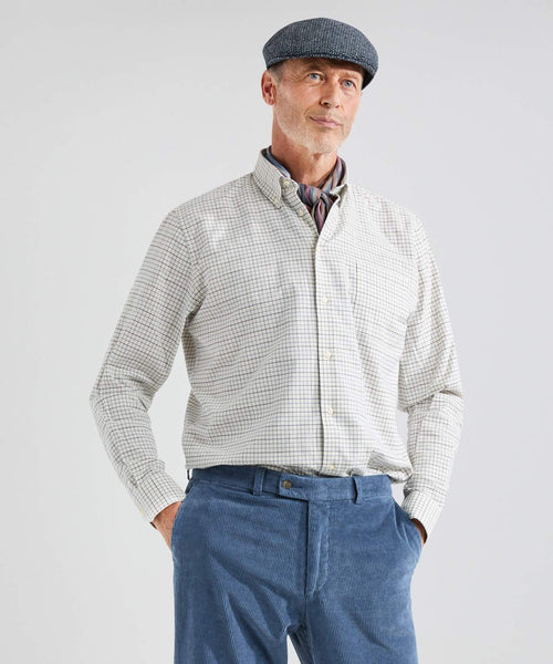 Katoenen Overhemd Button Down Regular Fit | Bruin