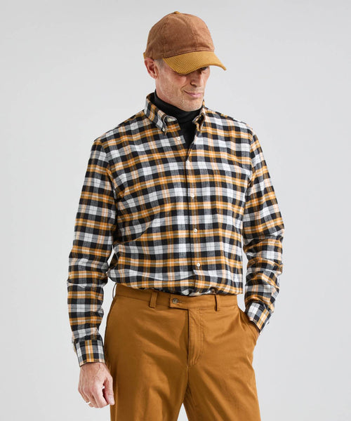 Katoenen Overhemd Button Down Regular Fit | Bruin