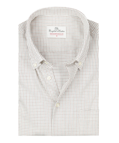 Katoenen Overhemd Button Down Regular Fit | Bruin