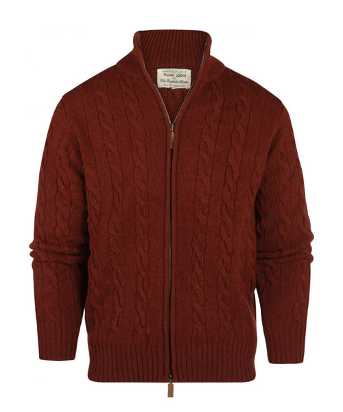 William Lockie Cable Cardigan with Zipper | Sienna