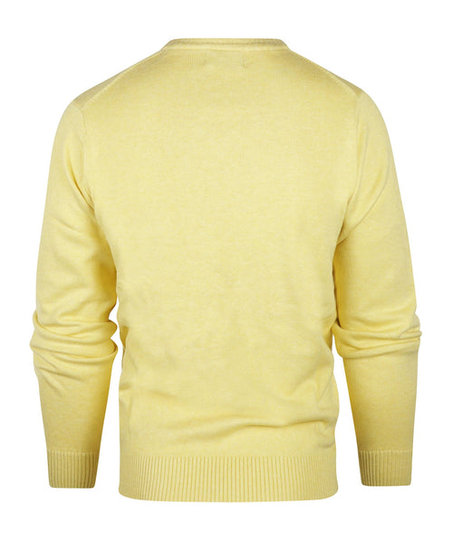 Pullover katoen v-hals | Geel