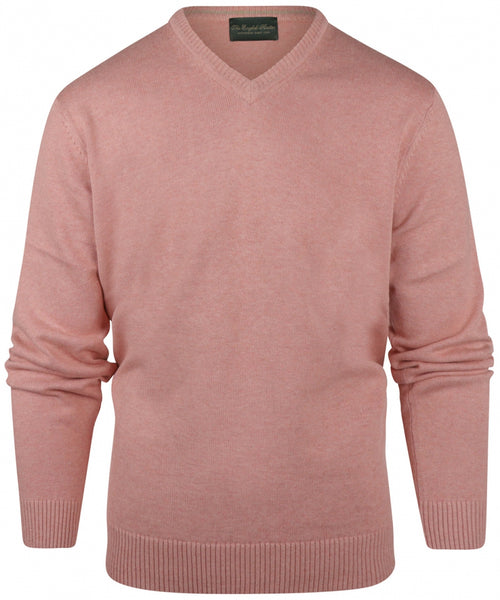 Pullover katoen v-hals | Roze