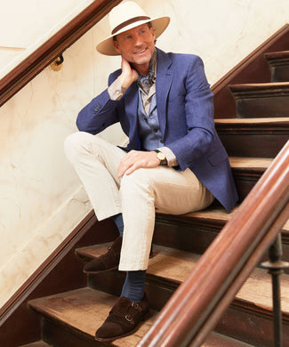 Linen blazer | Blue