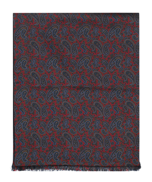 Silk scarf with wool lining | Red