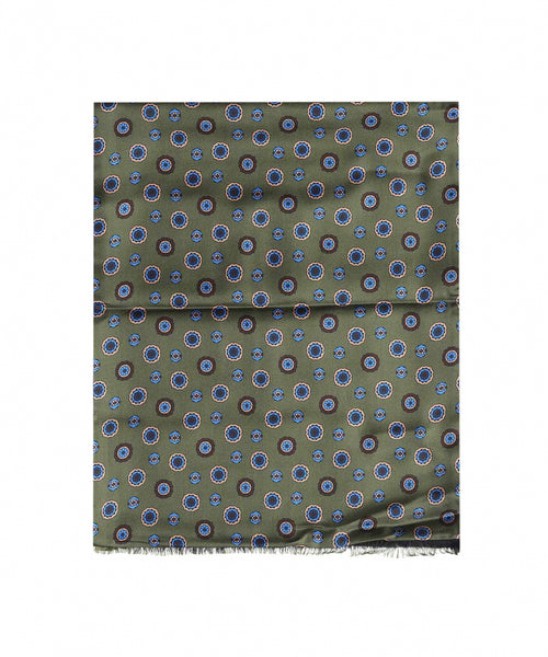 Silk scarf with wool lining | Green