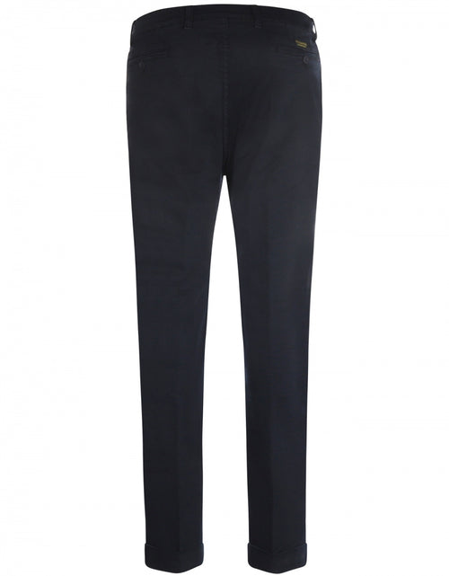 Pantalon Boston Bandplooi en Omslag | Navy Blauw