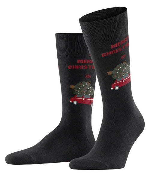 Christmas car men socks | Black