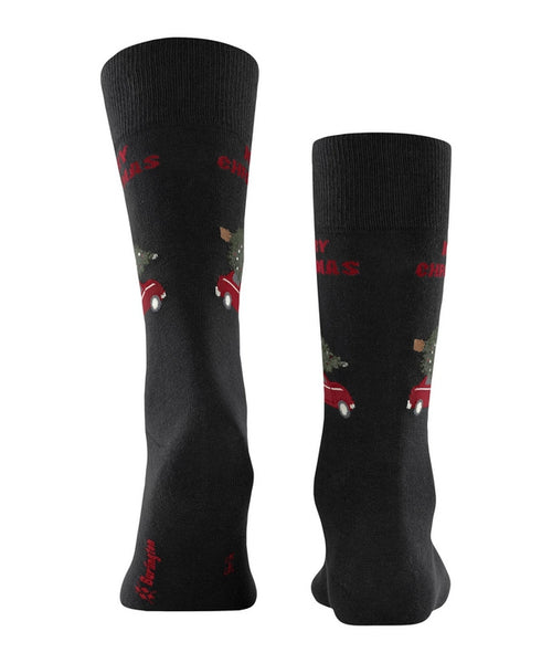 Christmas car men socks | Black