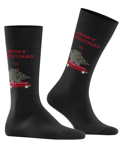 Christmas car men socks | Black