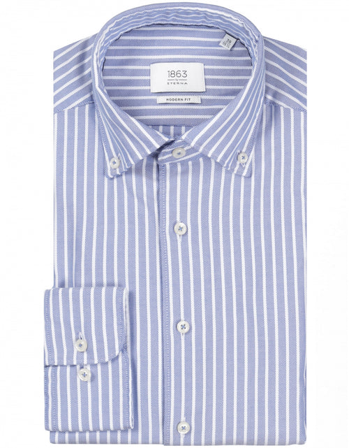 Overhemd katoen button down | Blauw