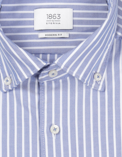 Overhemd katoen button down | Blauw