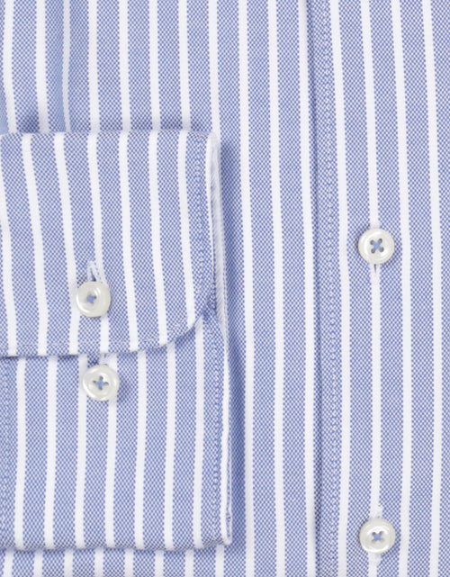 Overhemd katoen button down | Blauw