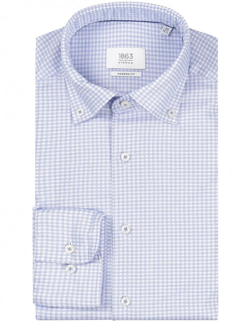 Overhemd katoen button down | Blauw