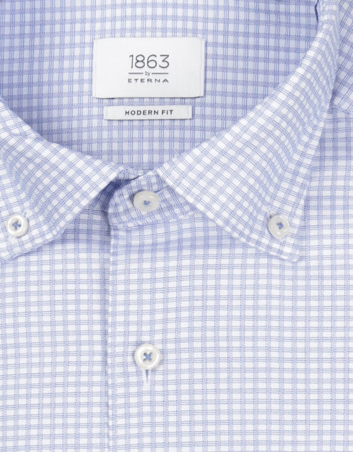 Overhemd katoen button down | Blauw