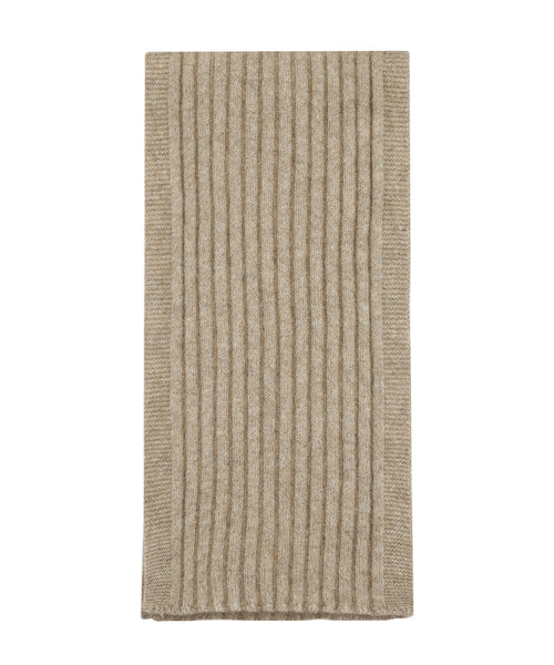 Rib Sjaal merinowol mix 165X16 | Beige