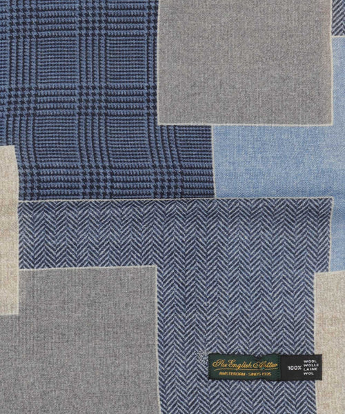 Sjaal Patchwork Wol | Blauw