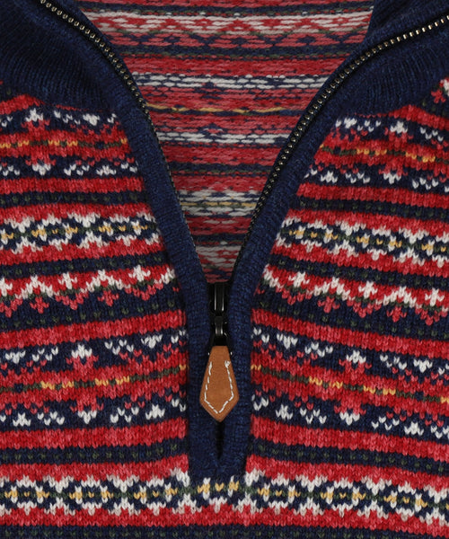 Polo Pullover FairIsle | Denim Blauw